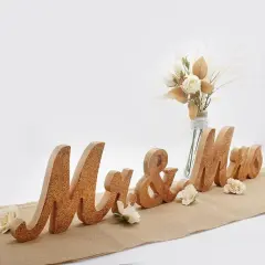 Rose Gold Mr & Mrs Sign Wooden Letters Wedding Table Decor Wedding Gift