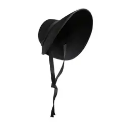 Black Bonnet Victorian Bonnet Hat Felt Bonnet Medieval Hat Woman