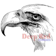 Deep Red Stamps Bald Eagle Portrait Rubber Cling Stamp 3.2 x 2.9 inches