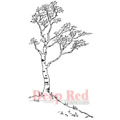 Deep Red Stamps White Birch Rubber Cling Stamp 2.25 x 4 inches