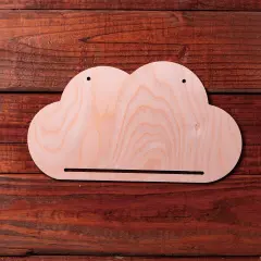 14 in. Unfinished Wooden Fiber Art Cloud Base