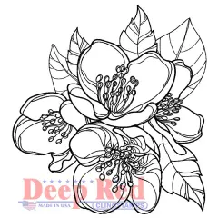 Deep Red Stamps Magnolia Blossom Rubber Cling Stamp 3 x 3.2 inches