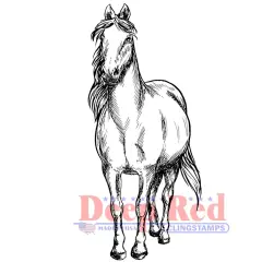 Deep Red Stamps Majestic Horse Rubber Cling Stamp 1.75 x 4.1 inches