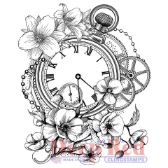 Deep Red Stamps Blossom Time Rubber Cling Stamp 2.75 x 3.2 inches