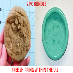 2pc Realistic Chocolate Chip Cookie| Dessert Shape Silicone Mold| Soap| Candle | Mold for Wax| Mold for Resin