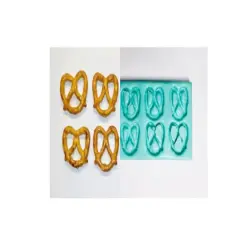 6pc Realistic Mini Pretzels | Dessert Shape Silicone Mold| Soap| Candle | Mold for Wax| Mold for Resin