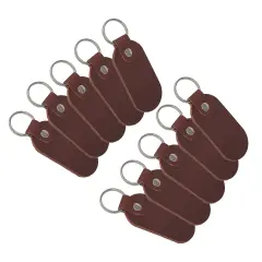 Full Grain Leather Keychains 10 Pack-Laser Engraving, Hot Foil Stamping -Promotion Ideas