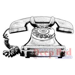 Deep Red Stamps Classic Telephone Rubber Cling Stamp 3.25 x 2 inches