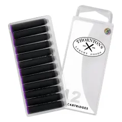 Thornton's Luxury Goods Short Standard International Fountain Pen Ink Cartridges, 12-Count Purple