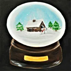 Paint By Colors - Home Away From Home Snowglobe Acrylic Painting Kit, DIY Christmas Craft, Art Gift Set, Beginner Painting, Paint At Home