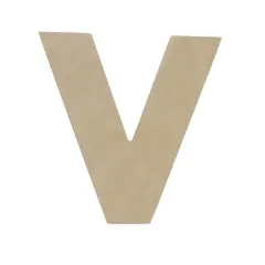 Wooden Letter V 12 inch or 8 inch, Unfinished Large Wood Letters for Crafts | Woodpeckers