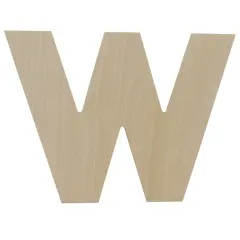 Wooden Letter W 12 inch or 8 inch, Unfinished Large Wood Letters for Crafts | Woodpeckers
