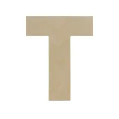Wooden Letter T 12 inch or 8 inch, Unfinished Large Wood Letters for Crafts | Woodpeckers