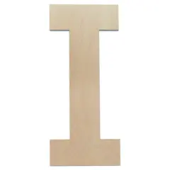 Wooden Letter I 12 inch or 8 inch, Unfinished Large Wood Letters for Crafts | Woodpeckers