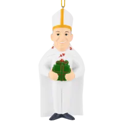 Tree Buddees The Pope with a Present Cute Religious Christmas Ornament