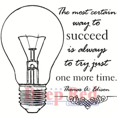 Deep Red Stamps Always Succeed Rubber Cling Stamp 3 x 3 inches