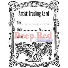 Deep Red Stamps ATC Angel Rubber Cling Stamp 2 x 3 inches