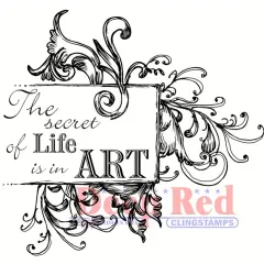 Deep Red Stamps Secret of Life Rubber Cling Stamp 3.1 x 3 inches
