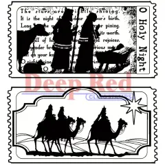 Deep Red Stamps Tickets to the Nativity Rubber Cling Stamp 3 x 3 inches