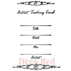 Deep Red Stamps ATC Flourish Rubber Cling Stamp 2 x 3 inches