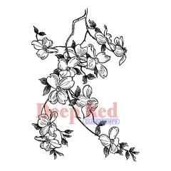 Deep Red Stamps Cherry Blossoms Rubber Cling Stamp 2.9 x 4.1 inches