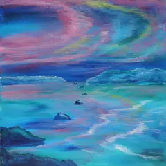 Paint Kit - Nature's Light Show Acrylic Painting Kit & Video Lesson, DIY Canvas Art, Beginner Painting, Paint At Home, Painting Gift Set