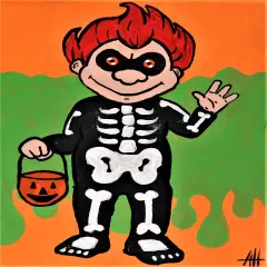 Halloween Painting Kit - Halloween Hal Acrylic Painting Kit & Video Lesson, DIY Halloween Craft, Beginner Painting, Paint At Home