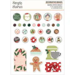 Baking Spirits Bright Decorative Brads - Simple Stories