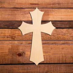 24 in. Unfinished Wooden Pointy Cross