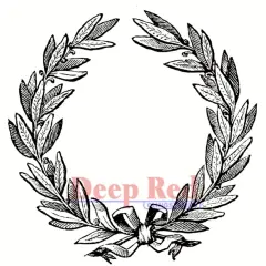 Deep Red Stamps Laurel Frame Rubber Cling Stamp 3.25 x 3.25 inches