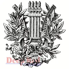 Deep Red Stamps Ancient Laurel Rubber Cling Stamp 3 x 3.25 inches