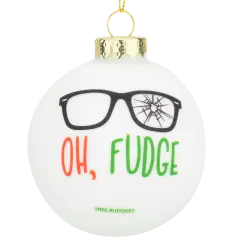 Oh Fudge Funny Glass Christmas Ornament