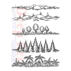 Deep Red Stamps Natures Borders Rubber Cling Stamp 4 x 6 inches