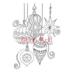 Deep Red Stamps Christmas Ornaments Rubber Cling Stamp 3.25 x 4.25 inches