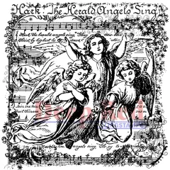 Deep Red Stamps Angels Sing Rubber Cling Stamp 3.1 x 3 inches