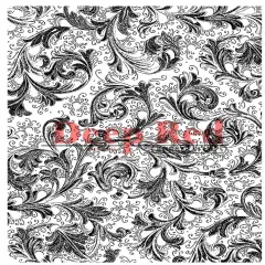 Deep Red Stamps Floral Trumpets Background Rubber Cling Stamp 3 x 4 inches