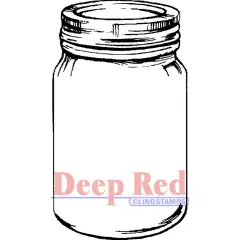 Deep Red Stamps Mason Jar Rubber Cling Stamp 2.1 x 3.75 inches