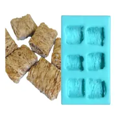 6pc Mini Wheat Squares Type Cereal Silicone Mold| Dessert Shape Silicone Mold| Soap| Candle | Mold for Wax| Mold for Resin