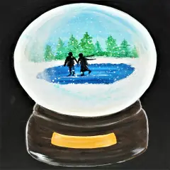 Christmas Paint Kit - Iceskaters' Dream Snowglobe Acrylic Painting Kit & Video Lesson, DIY Christmas Craft, Art Gift Set, Paint At Home, Beginner Painting Paint Party