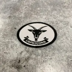 "Capricorn", Astrology iron-on Patch, Embroidered Zodiac Signs, Vintage, 3" inches