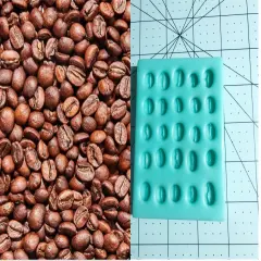 25pc Coffee Bean Silicone Mold, Realistic Food Shape Mold, For Wax | Embed | Soap | Resin Castings