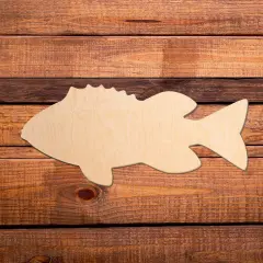 23 in. Unfinished Wooden Bass Fish