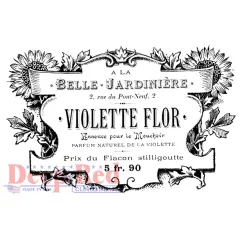 Deep Red Stamps French Perfume Label Rubber Cling Stamp 3.5 x 2.25 inches