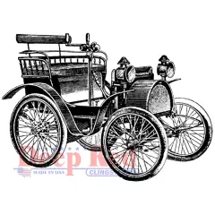 Deep Red Stamps Early Motorcar Rubber Cling Stamp 3 x 2.1 inches