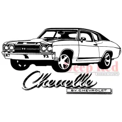 Deep Red Stamps Chevelle Rubber Cling Stamp 4 x 2.25 inches