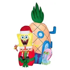 7' Gemmy Airblown Inflatable Christmas Mixed Media Nickelodeon SpongeBob SquarePants Pineapple House Scene Yard Decoration 89924