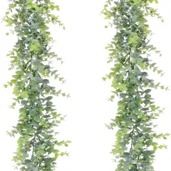 2 Pack Artificial Vines Faux Eucalyptus Garland Greenery Hanging Leaves Arch Wedding Centerpiece Decoration Birthday Party Decor