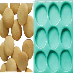 9pc Mini Vanilla Wafer Type Cookie Silicone Mold. Realistic Food Shape Mold, For Wax | Embed | Soap |Resin Castings