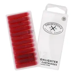 Thornton's Luxury Goods Short Standard International Fountain Pen Ink Cartridges, 12-Count Highlighting pink