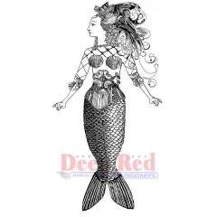Deep Red Stamps Altered Mermaid Rubber Cling Stamp 2.2 x 4.1 inches